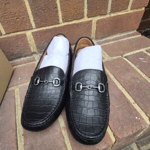 Johnston & Murphy Men's Loafers Maggie Bit (Black Croc Embossed Sheep) Womens 9